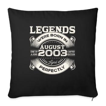 20 Birthday Men Original August Vintage 2003 - Housse de coussin décorative 45 x 45 cm - noir - Devant