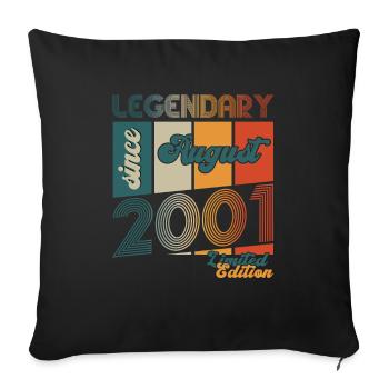 22nd Birthday Man Legend August Vintage 2001 - Sofa pillowcase 17,3'' x 17,3'' (45 x 45 cm) - black - Front