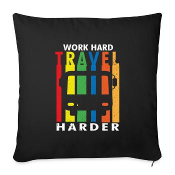 Travel, Travel, Vacation, Vacation, Traveling - Sofa pillowcase 17,3'' x 17,3'' (45 x 45 cm) - black - Front