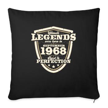 55ème Anniversaire Millésime Septembre Millésime 1968 - Housse de coussin décorative 45 x 45 cm - noir - Devant