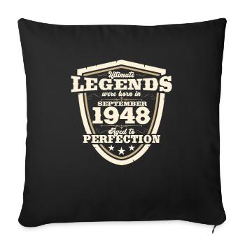 75ème Anniversaire Millésime Septembre Millésime 1948 - Housse de coussin décorative 45 x 45 cm - noir - Devant