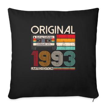 30ème Anniversaire Septembre Millésime 1993 Cassette - Housse de coussin décorative 45 x 45 cm - noir - Devant