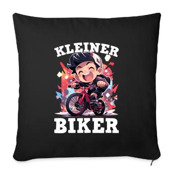 Biker Junge - Sofakissenbezug 45 x 45 cm - Schwarz - Vorne