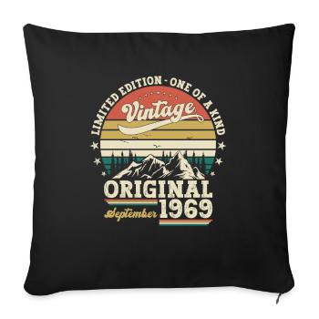 54ème anniversaire Septembre Millésime 1969 Millésime - Housse de coussin décorative 45 x 45 cm - noir - Devant