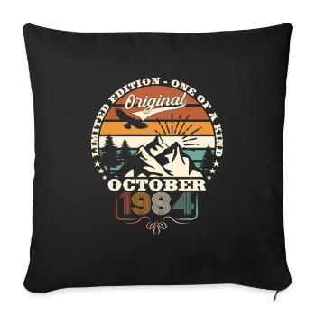 39ème Anniversaire Original Octobre Millésime 1984 - Housse de coussin décorative 45 x 45 cm - noir - Devant