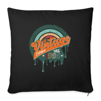 24th Birthday Vintage October Vintage 1999 - Sofa pillowcase 17,3'' x 17,3'' (45 x 45 cm) - black - Front
