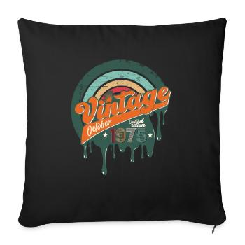 48ème Anniversaire Millésime Octobre Millésime 1975 - Housse de coussin décorative 45 x 45 cm - noir - Devant