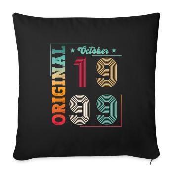 24th Birthday Original October 1999 - Sofa pillowcase 17,3'' x 17,3'' (45 x 45 cm) - black - Front