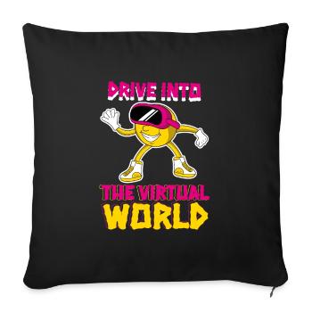 VR Glasses Virtual Reality Gaming - Sofa pillowcase 17,3'' x 17,3'' (45 x 45 cm) - black - Front