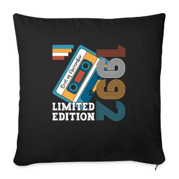 31st Birthday November Vintage 1992 Cassette - Sofa pillowcase 17,3'' x 17,3'' (45 x 45 cm) - black - Front