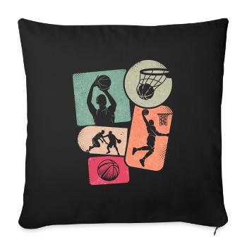 Basketballer Kinder Basketball Basketballspieler - Sofakissenbezug 45 x 45 cm - Schwarz - Vorne