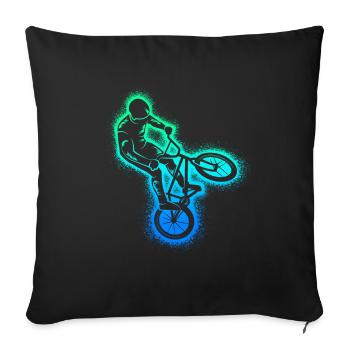 BMX Bike Stunt Hommes Enfants Vélo BMX Garçons - Housse de coussin décorative 45 x 45 cm - noir - Devant