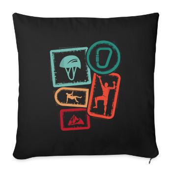 Escalade de bloc Vintage Climber Garçons Escalade - Housse de coussin décorative 45 x 45 cm - noir - Devant