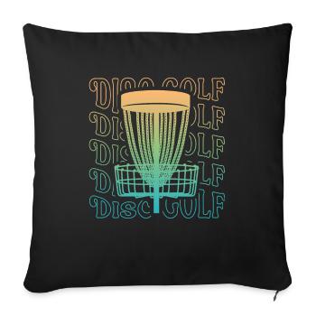 Disc Golf Sport Vintage Disc Golf Disc Golfer - Sofa pillowcase 17,3'' x 17,3'' (45 x 45 cm) - black - Front