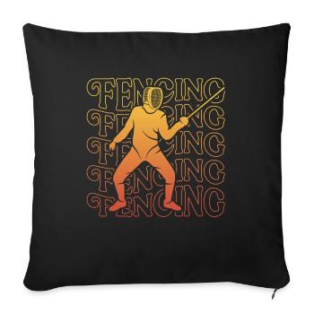 Fechter Fechtmeister Damen Herren Fechten - Sofakissenbezug 45 x 45 cm - Schwarz - Vorne