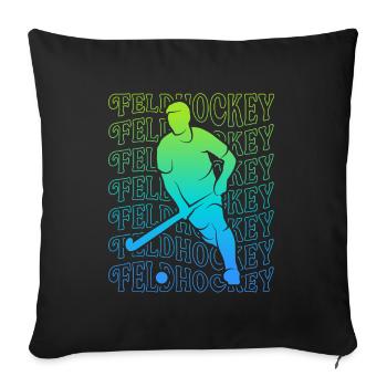 Hockey Vintage Hockey Player Field Hockey Boys - Sofa pillowcase 17,3'' x 17,3'' (45 x 45 cm) - black - Front