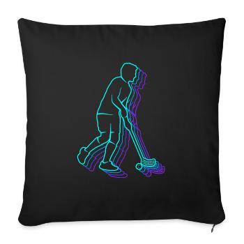 Floorball Salibandy Innebandy Floorball Boys - Sofa pillowcase 17,3'' x 17,3'' (45 x 45 cm) - black - Front