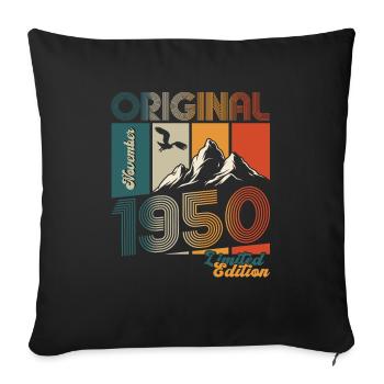 73rd Birthday Original November Vintage 1950 - Sofa pillowcase 17,3'' x 17,3'' (45 x 45 cm) - black - Front