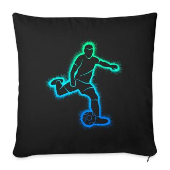Joueur De Football Joueur De Football Garçons - Housse de coussin décorative 45 x 45 cm - noir - Devant