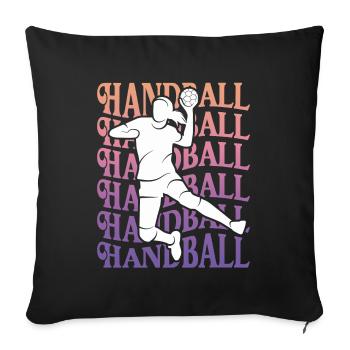 Handballspielerin Handballerin Handball Mädchen - Sofakissenbezug 45 x 45 cm - Schwarz - Vorne