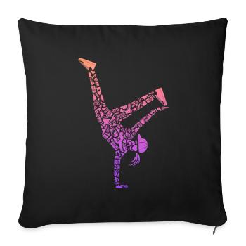Breakdancing Breakdancer Frauen Mädchen Breakdance - Sofakissenbezug 45 x 45 cm - Schwarz - Vorne