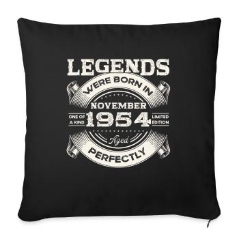 69th Birthday Original November Born 1954 - Sofa pillowcase 17,3'' x 17,3'' (45 x 45 cm) - black - Front