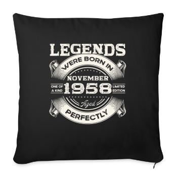 65th Birthday Original November Born 1958 - Sofa pillowcase 17,3'' x 17,3'' (45 x 45 cm) - black - Front