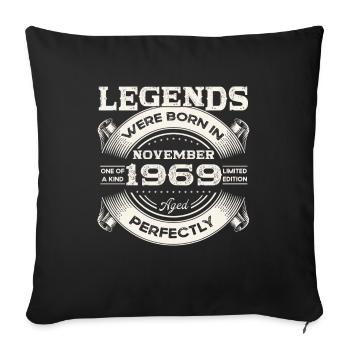 54th Birthday Original November Born 1969 - Sofa pillowcase 17,3'' x 17,3'' (45 x 45 cm) - black - Front