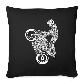 Racing Motorcycle Motorcycle Rider Men's Racing Machine - Sofa pillowcase 17,3'' x 17,3'' (45 x 45 cm) - black - Front