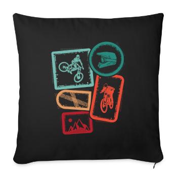 VTT VTT Downhill VTT Homme - Housse de coussin décorative 45 x 45 cm - noir - Devant