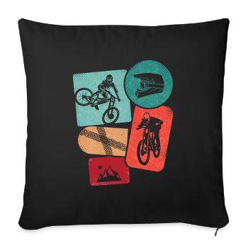 VTT VTT Hommes VTT Garçons - Housse de coussin décorative 45 x 45 cm - noir - Devant