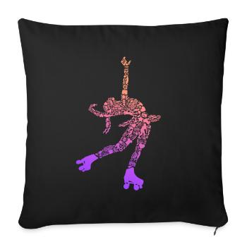 Roller Skating Kids Roller Skates Roller Skates Girls - Sofa pillowcase 17,3'' x 17,3'' (45 x 45 cm) - black - Front