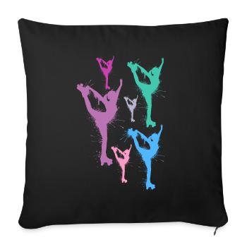 Roller Skates Kids Roller Skating Roller Skate Girls - Sofa pillowcase 17,3'' x 17,3'' (45 x 45 cm) - black - Front