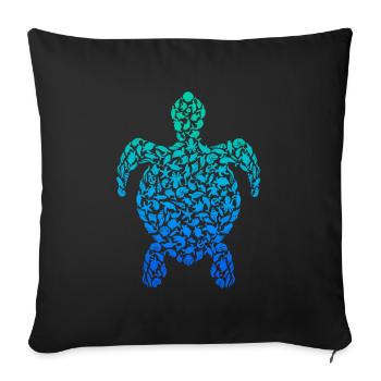 Sea Turtle Water Turtle Turtle - Sofa pillowcase 17,3'' x 17,3'' (45 x 45 cm) - black - Front