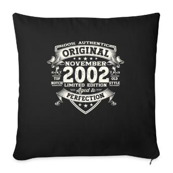 21st Birthday Original November Vintage 2002 - Sofa pillowcase 17,3'' x 17,3'' (45 x 45 cm) - black - Front