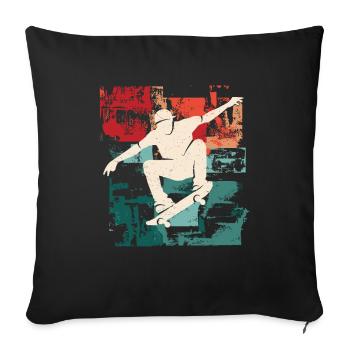 Skateboarder Skateboard Enfants Skater Garçons - Housse de coussin décorative 45 x 45 cm - noir - Devant