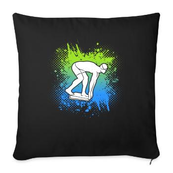 Swimming Swimmers Kids Men's Swimming Boys - Sofa pillowcase 17,3'' x 17,3'' (45 x 45 cm) - black - Front