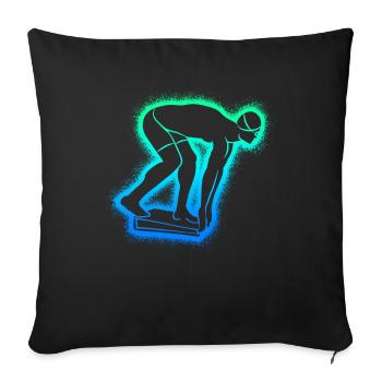 Schwimmer Schwimmen Kinder Herren Jungen Schwimm - Sofakissenbezug 45 x 45 cm - Schwarz - Vorne