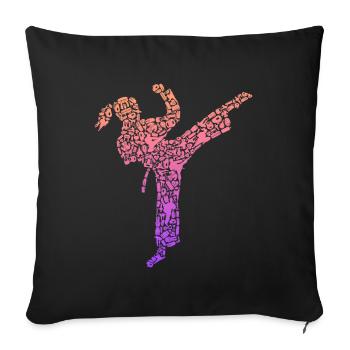 Karate Girl Martial Artist Kids Taekwondo Girl - Sofa pillowcase 17,3'' x 17,3'' (45 x 45 cm) - black - Front
