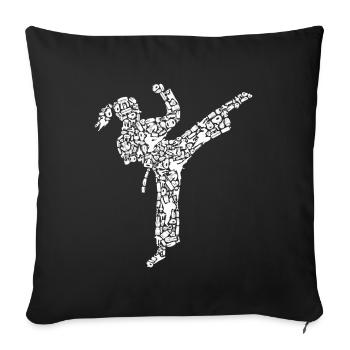 Karate Girl Martial Artist Kids Taekwondo Women - Sofa pillowcase 17,3'' x 17,3'' (45 x 45 cm) - black - Front