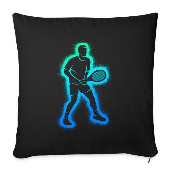 Joueurs de tennis Raquettes de tennis Joueurs de tennis pour hommes - Housse de coussin décorative 45 x 45 cm - noir - Devant