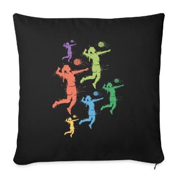 Beach Volley-ball Fille Joueur De Volley-ball Enfants - Housse de coussin décorative 45 x 45 cm - noir - Devant