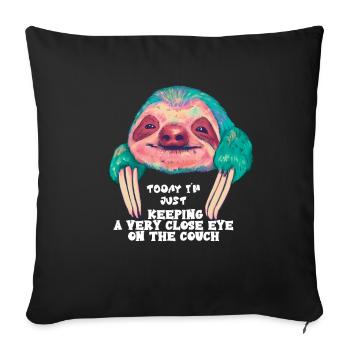 Today Im just keeping a very close eye to my couch - Sofa pillowcase 17,3'' x 17,3'' (45 x 45 cm) - black - Front
