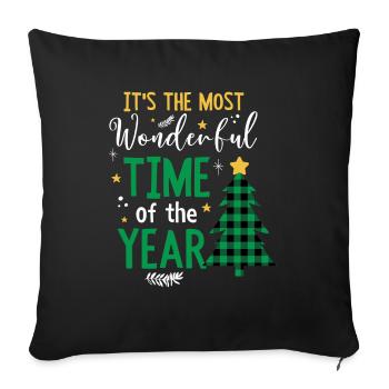 It's The Most Wonderful Time Of The Year - Sofa pillowcase 17,3'' x 17,3'' (45 x 45 cm) - black - Front