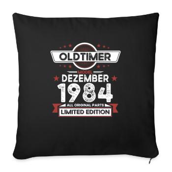 39e anniversaire voiture classique décembre vintage 1984 - Housse de coussin décorative 45 x 45 cm - noir - Devant