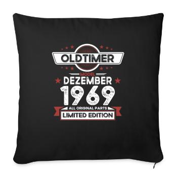 54th Birthday Classic Car December Vintage 1969 - Sofa pillowcase 17,3'' x 17,3'' (45 x 45 cm) - black - Front