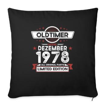45th Birthday Classic Car December Vintage 1978 - Sofa pillowcase 17,3'' x 17,3'' (45 x 45 cm) - black - Front