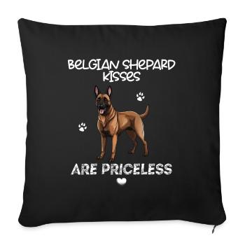Les baisers de berger belge n’ont pas de prix Malli Mali - Housse de coussin décorative 45 x 45 cm - noir - Devant