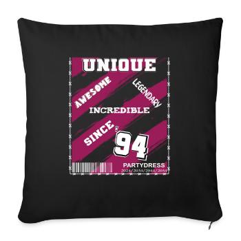 Unique awesome incredible legendary since '94 - Sofa pillowcase 17,3'' x 17,3'' (45 x 45 cm) - black - Front