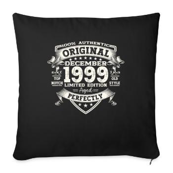 December Vintage 1999 24th Birthday Vintage - Sofa pillowcase 17,3'' x 17,3'' (45 x 45 cm) - black - Front
